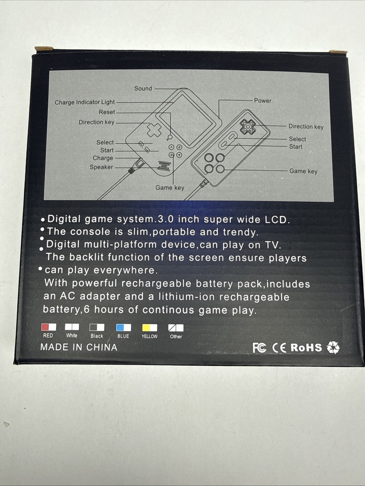 VIDEO GAME RETRO 3”LED LARGE SCREEN MINI HANDHELD .. THIS CAN CONNECT TO TV.128