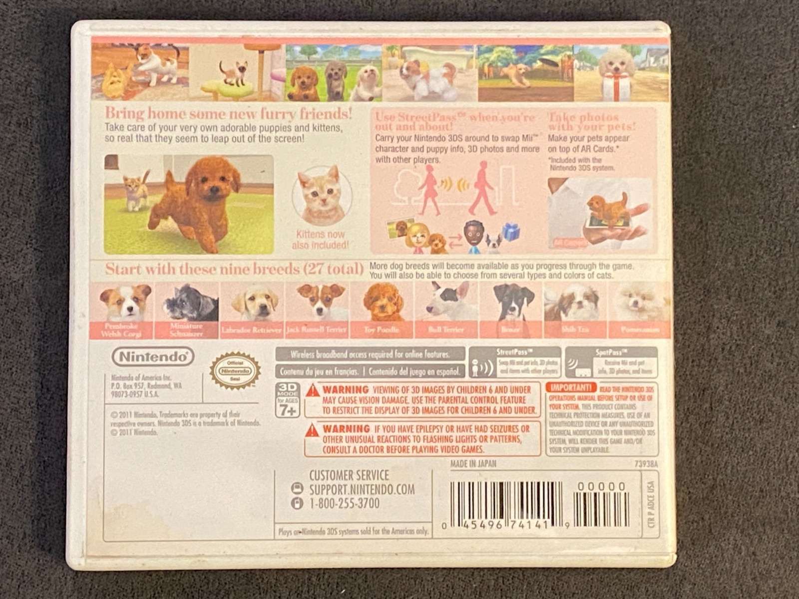 Nintendogs + Cats Toy Poodle & New Friends (Nintendo 3DS, 2011) CIB complete