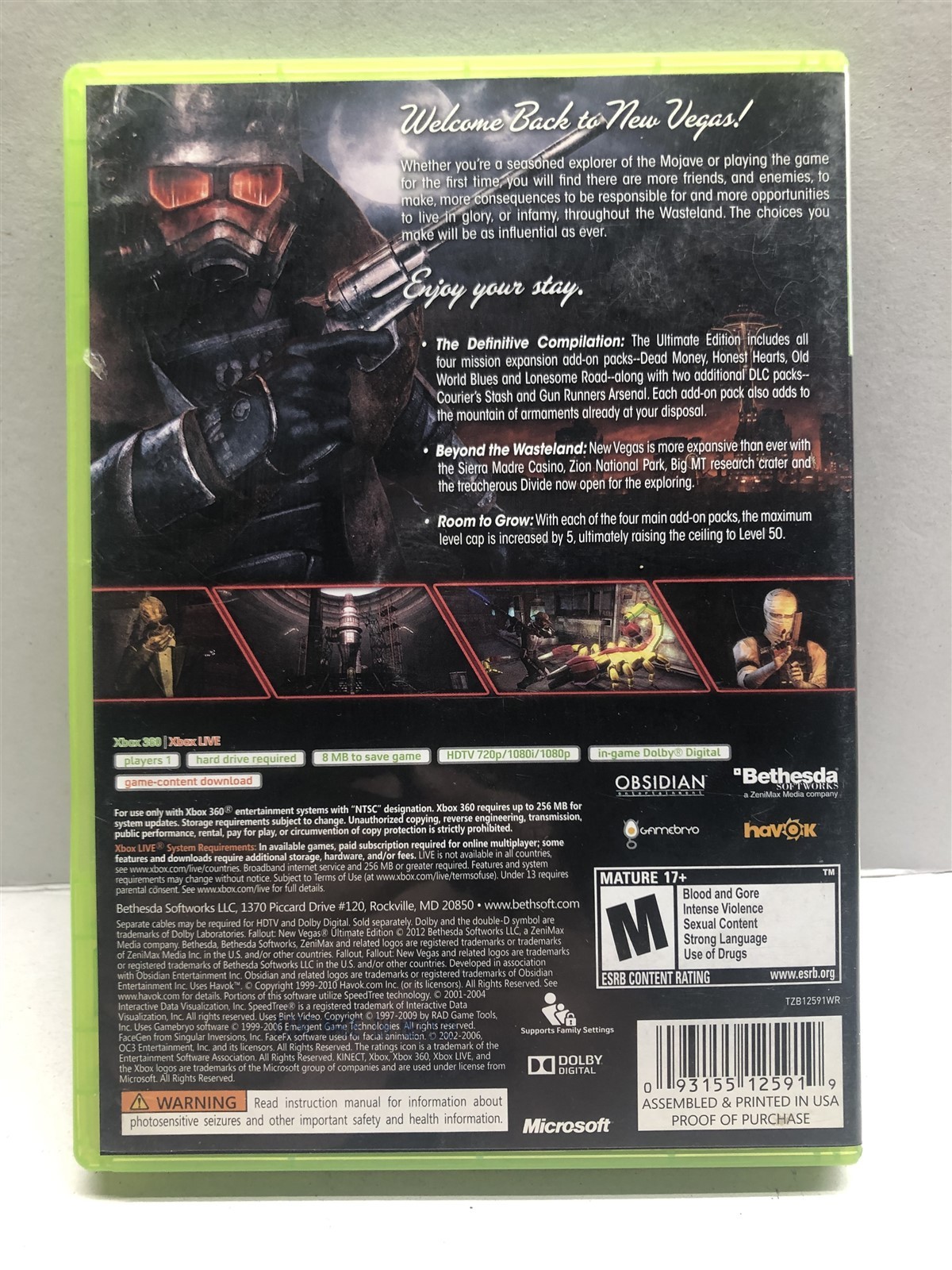 Fallout: New Vegas – Ultimate Edition (Xbox 360 / Xbox One) Complete Tested
