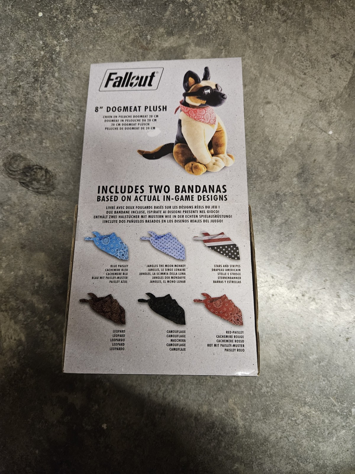 Fallout 4 Dogmeat Bethesda Plush Stuffed Animal Dog Bandana + Goggles Video Game