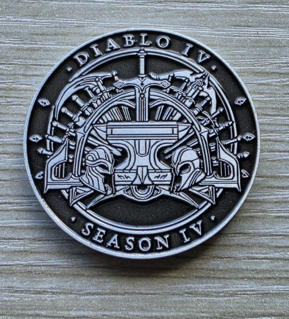 Diablo 4 IV Developer Coin Medal Season Of Loot Reborn #4 D4 Rare Blizzard PC