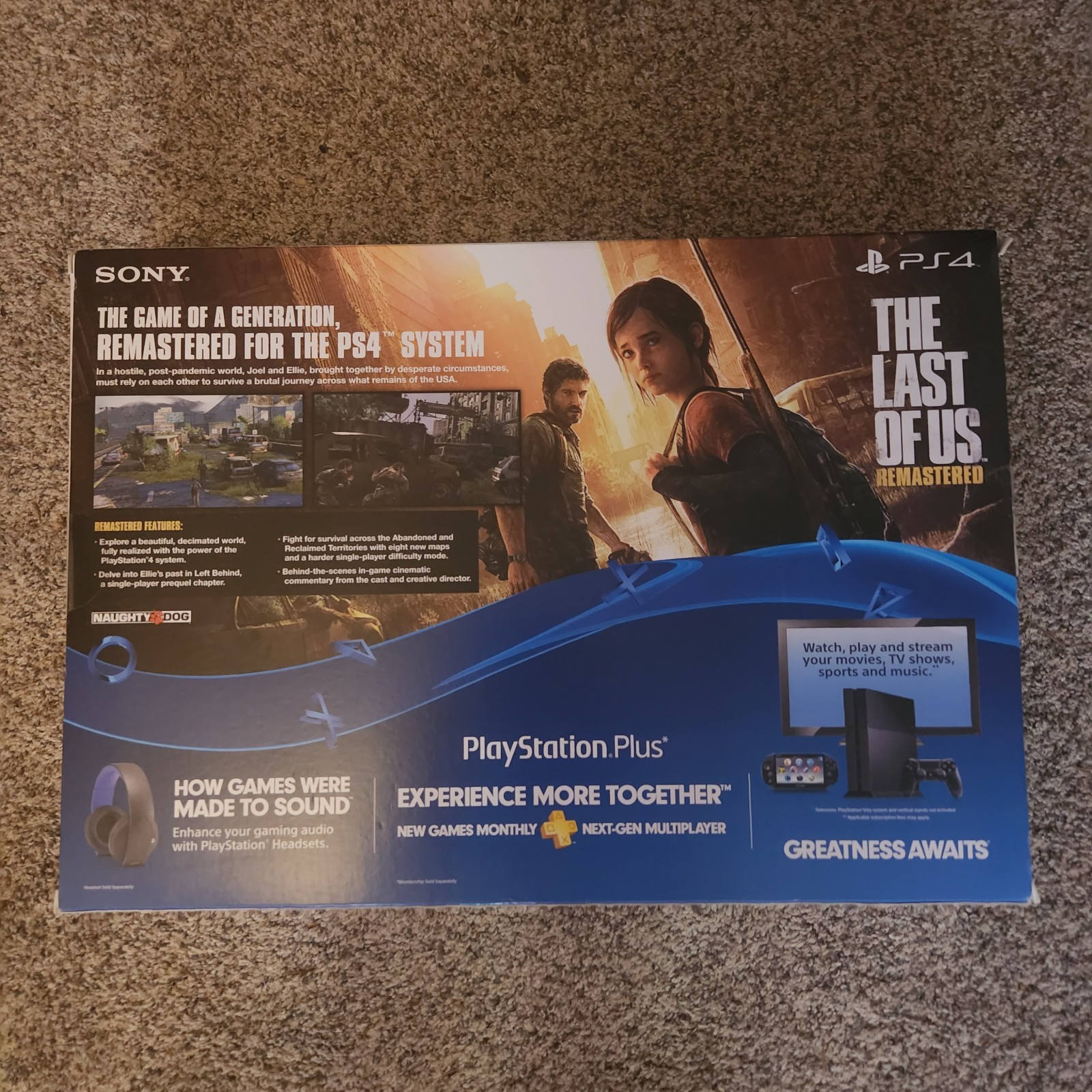 Sony Playstation 4 PS4 500GB Console The Last of Us Edition Complete CIB, Tested