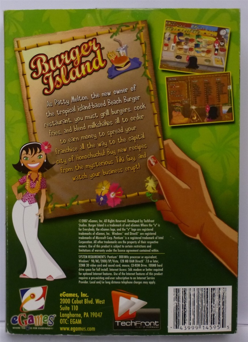 Video Game PC Burger Island NEW SEALED Box