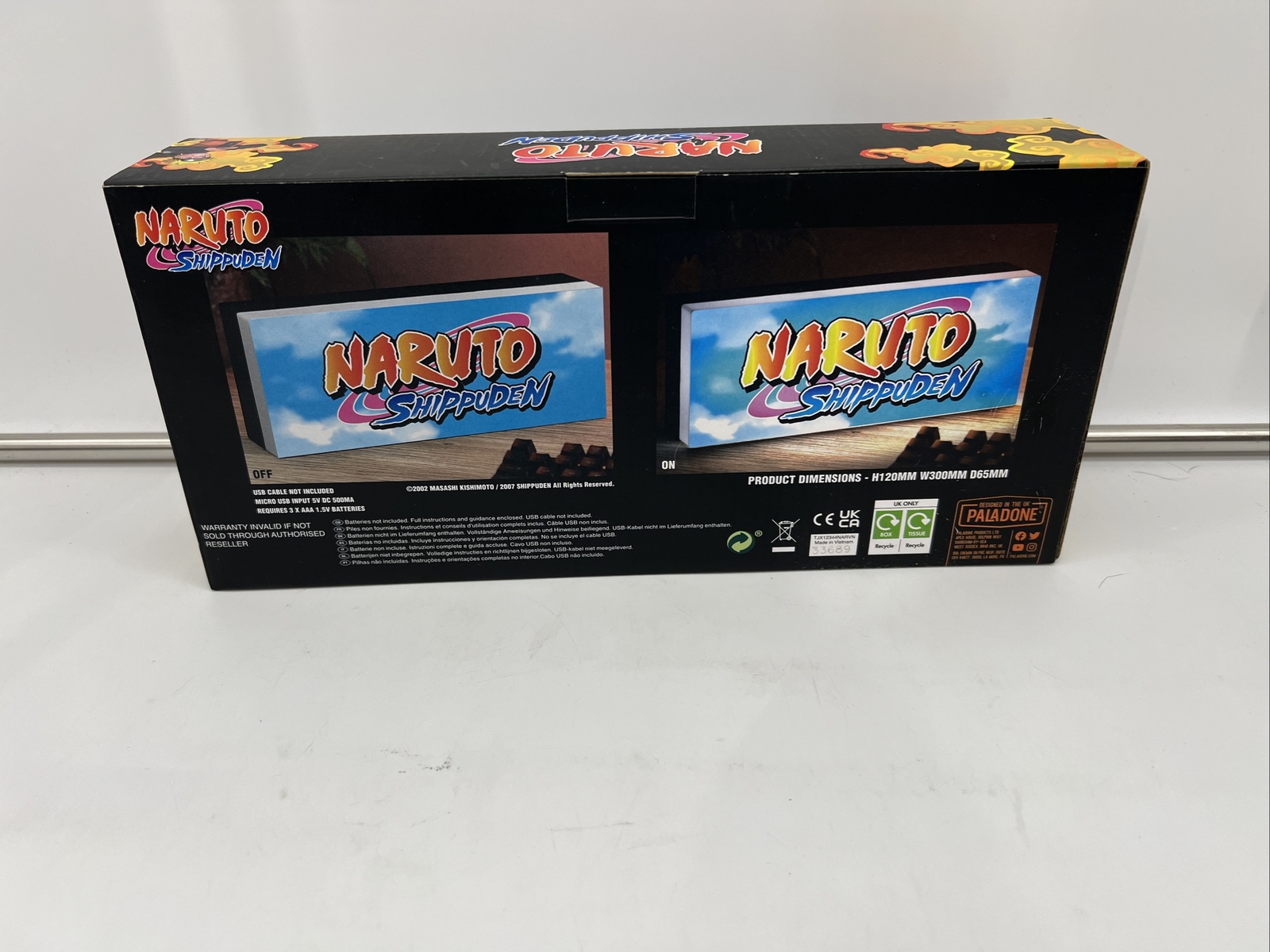 Naruto Shippuden Light Up Logo Sign 12” USB & Battery Powered New!!