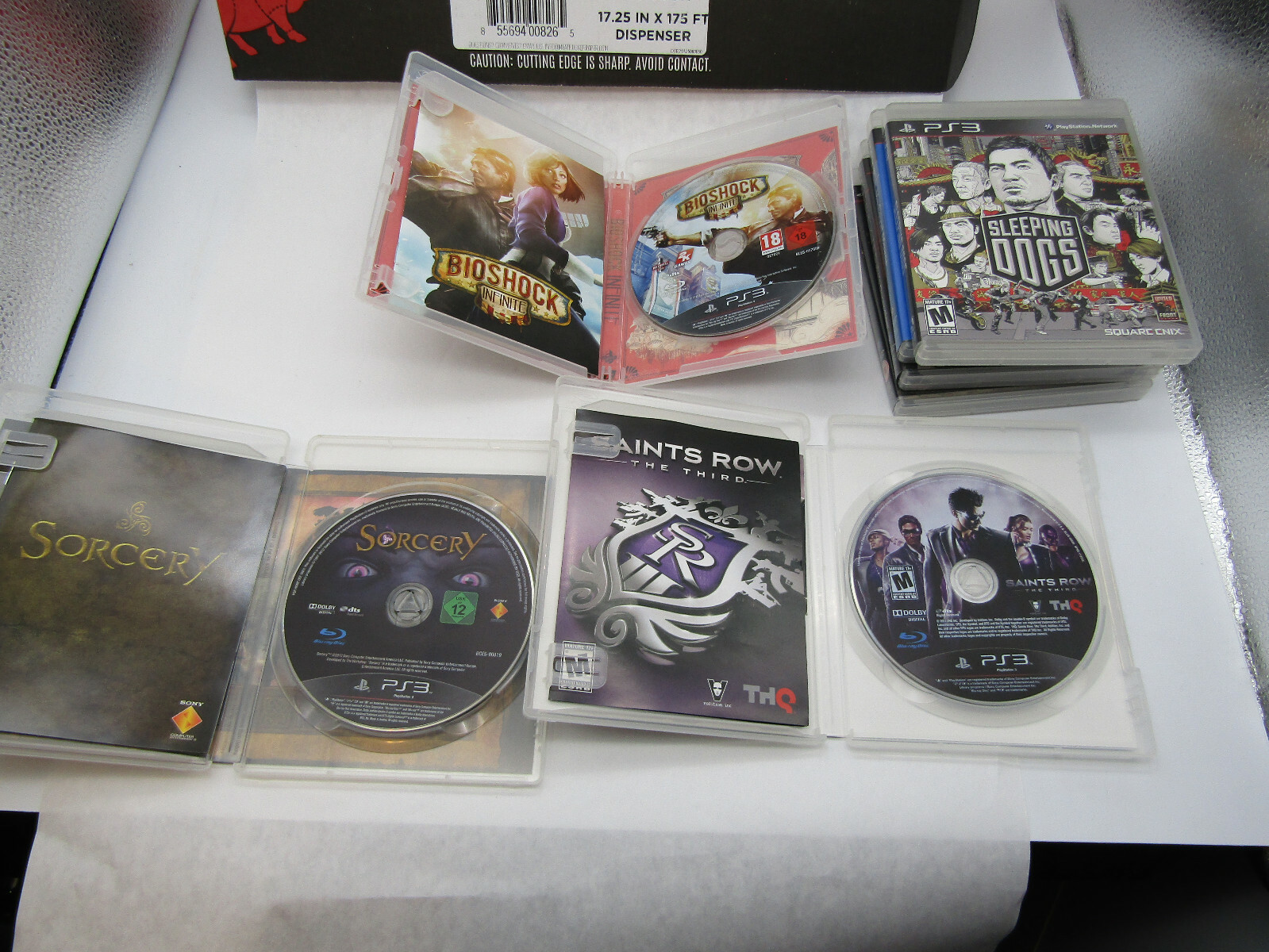 PS3 Games Lot Bundle 7 games , skyrim , Sorcery , Sleeping dogs , Bioshock Infin