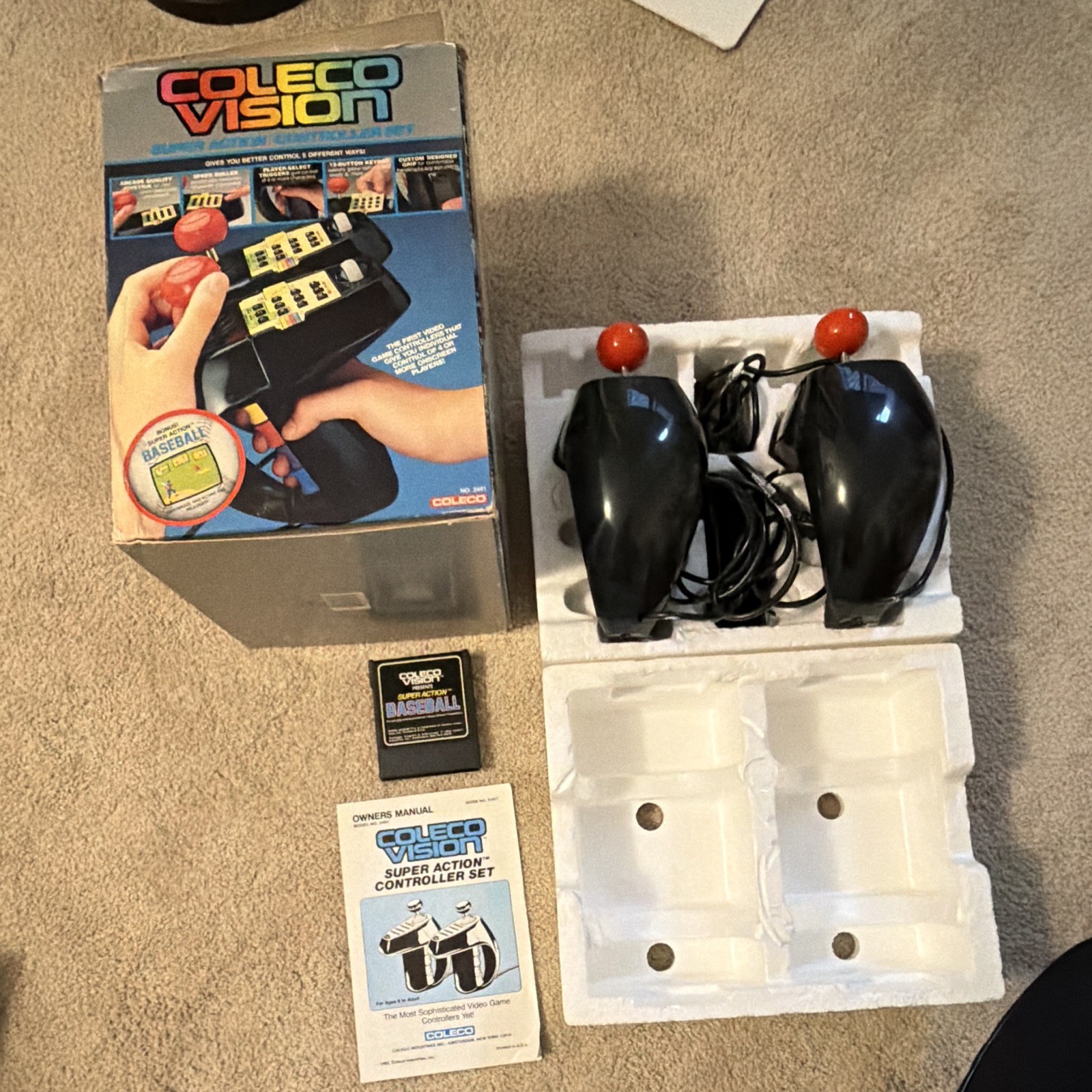 ColecoVision Super Action Controller Set keypad with manual box foam inserts