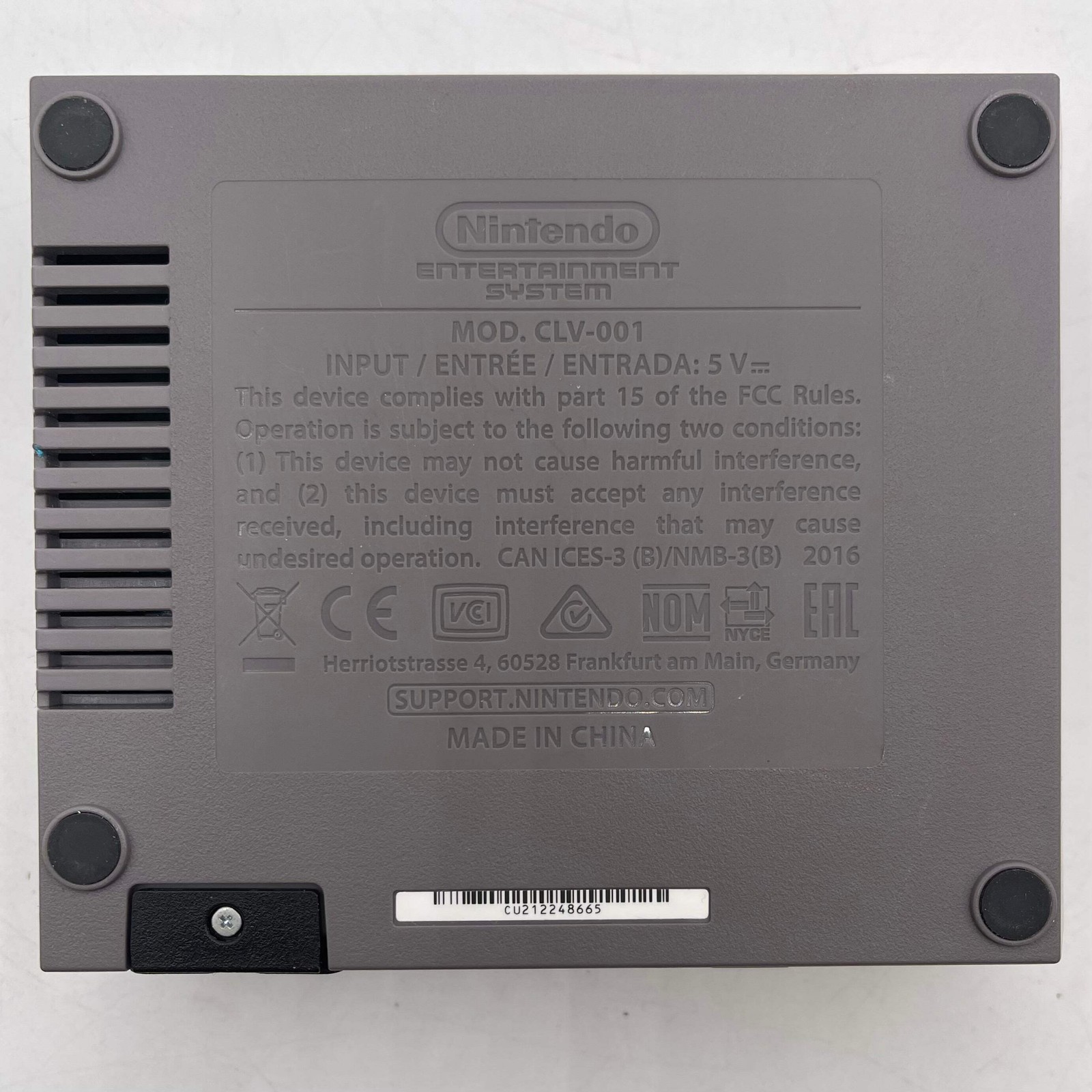 Nintendo NES Classic Edition Video Game Console CLV-001 Gray