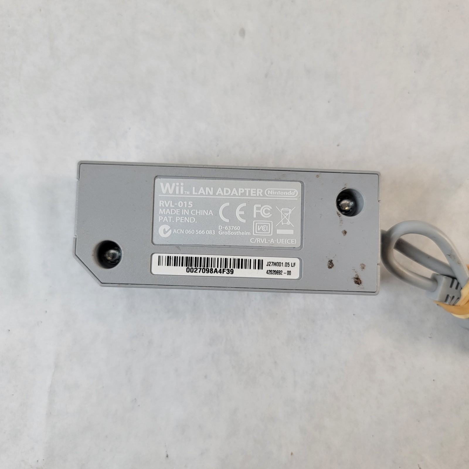 Nintendo Wii Lan Adapter RVL-015 OEM D-63760 Untested