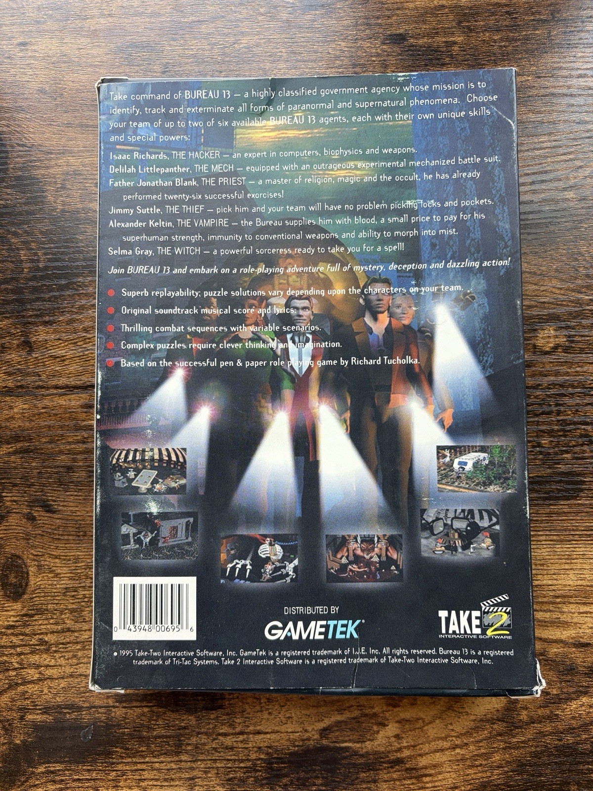 GameTek Bureau 13 Take 2 Interactive PC Role Playing Game 1995