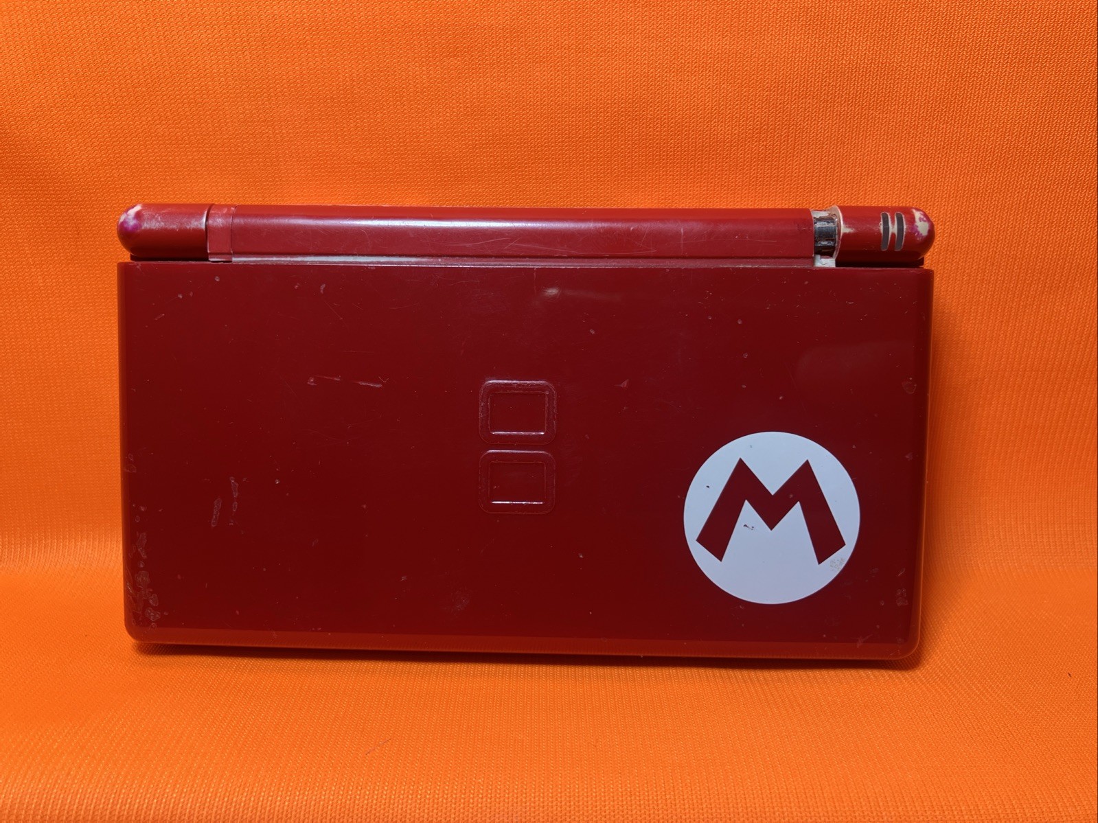 Nintendo DS Lite Red Mario Edition Console Tested Plus Charger