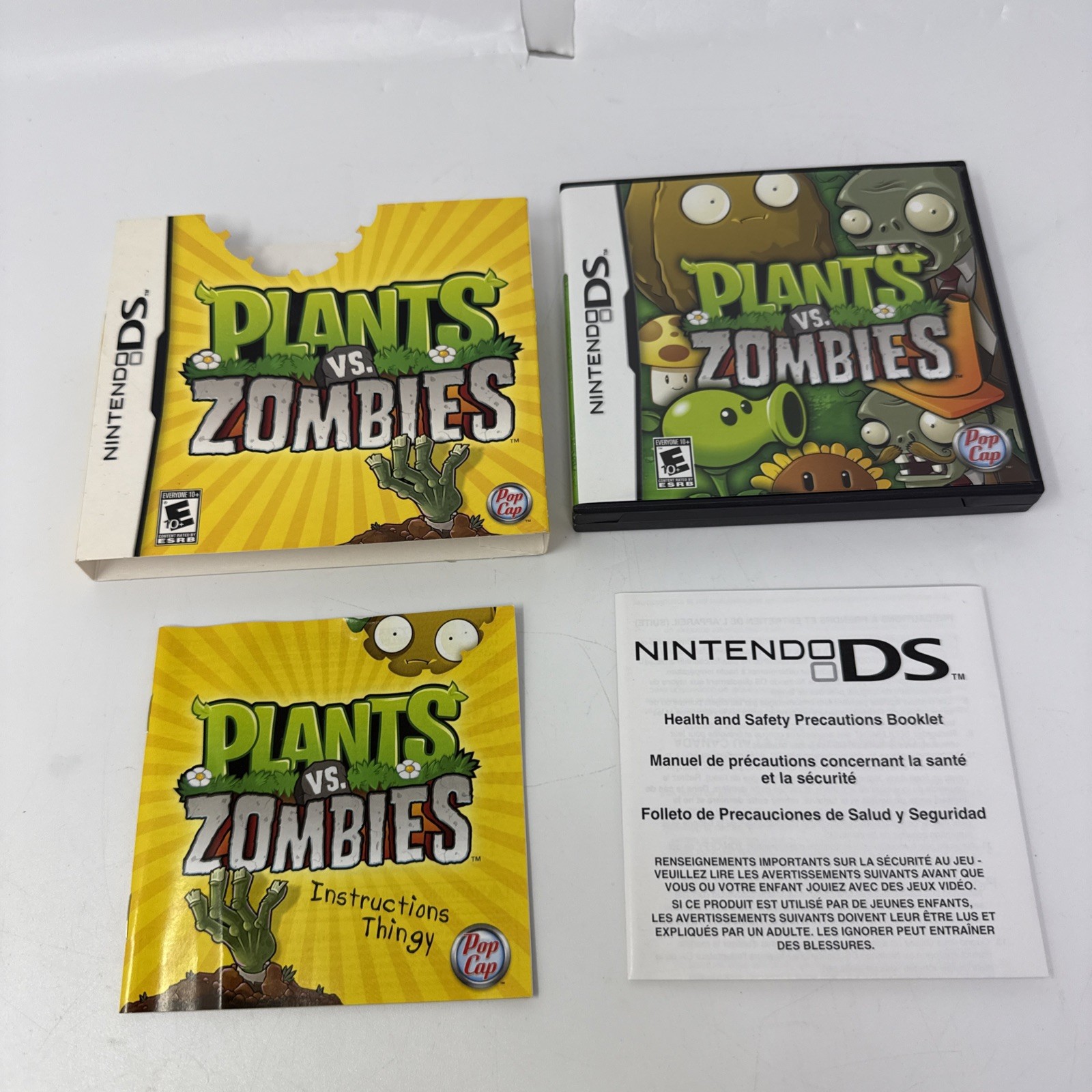 Plants vs. Zombies Nintendo DS Case, Manual, Outer Sleeve Only – NO GAME