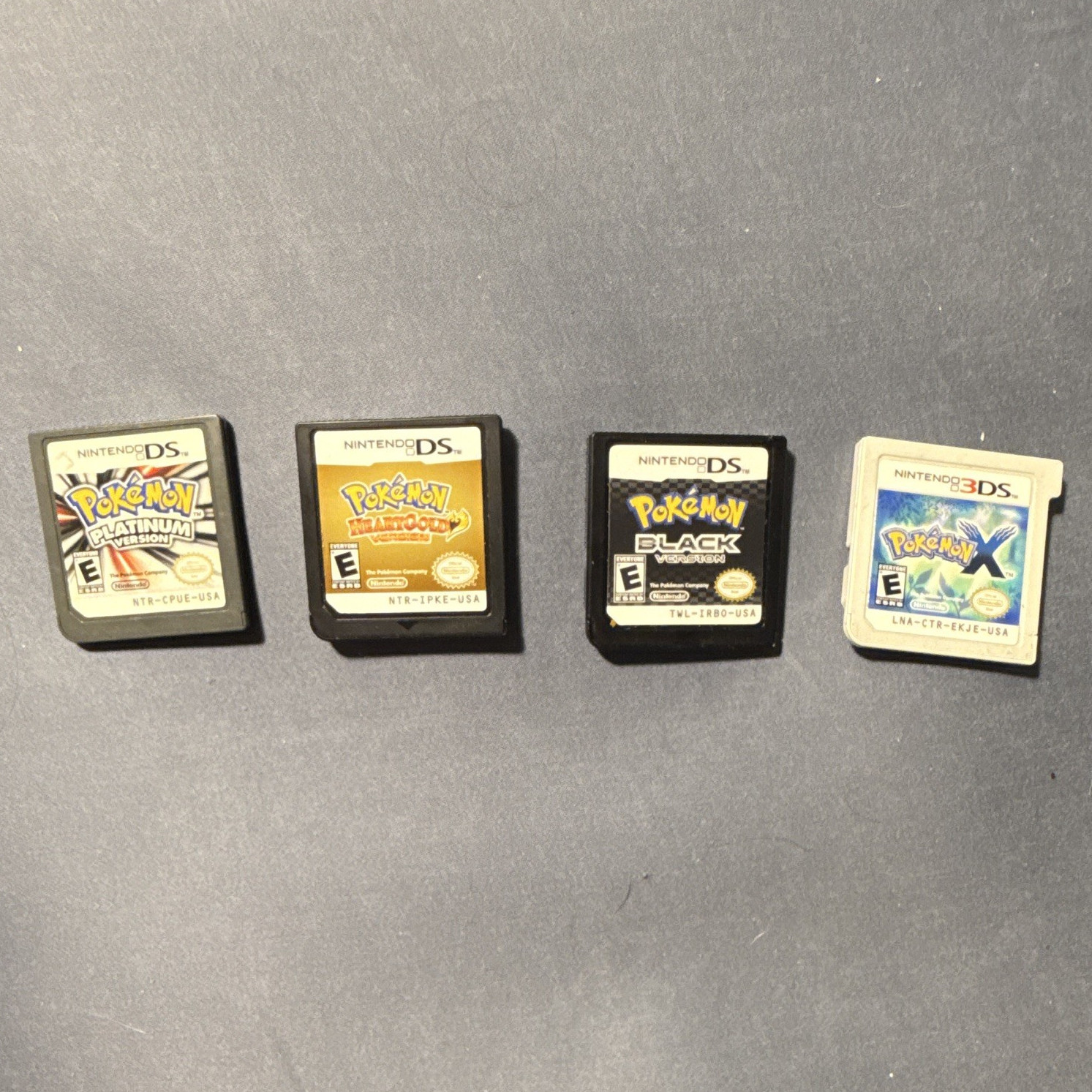 Nintendo DS/3DS Pokémon Game Cartridge Lot: Platinum, HeartGold, Black, X