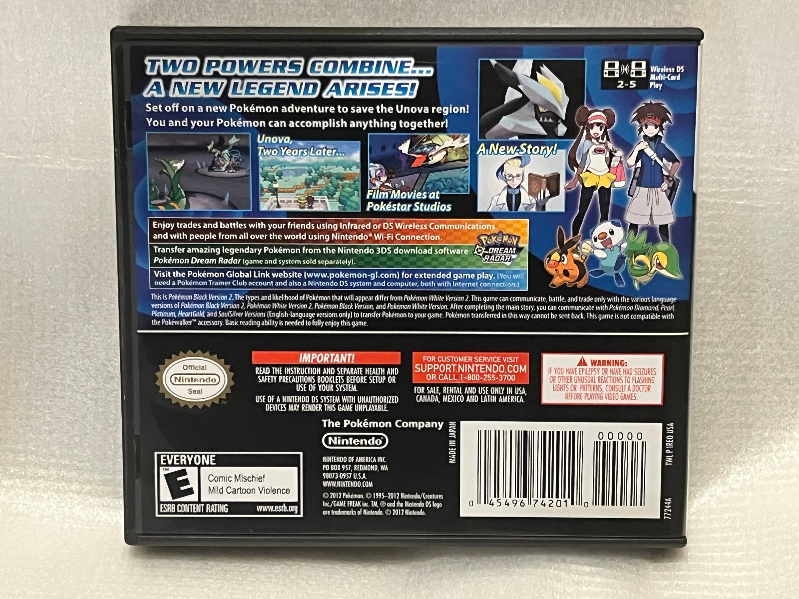 Pokemon Black Version 2 Nintendo DS Complete CIB w/ All Inserts Great Shape USA