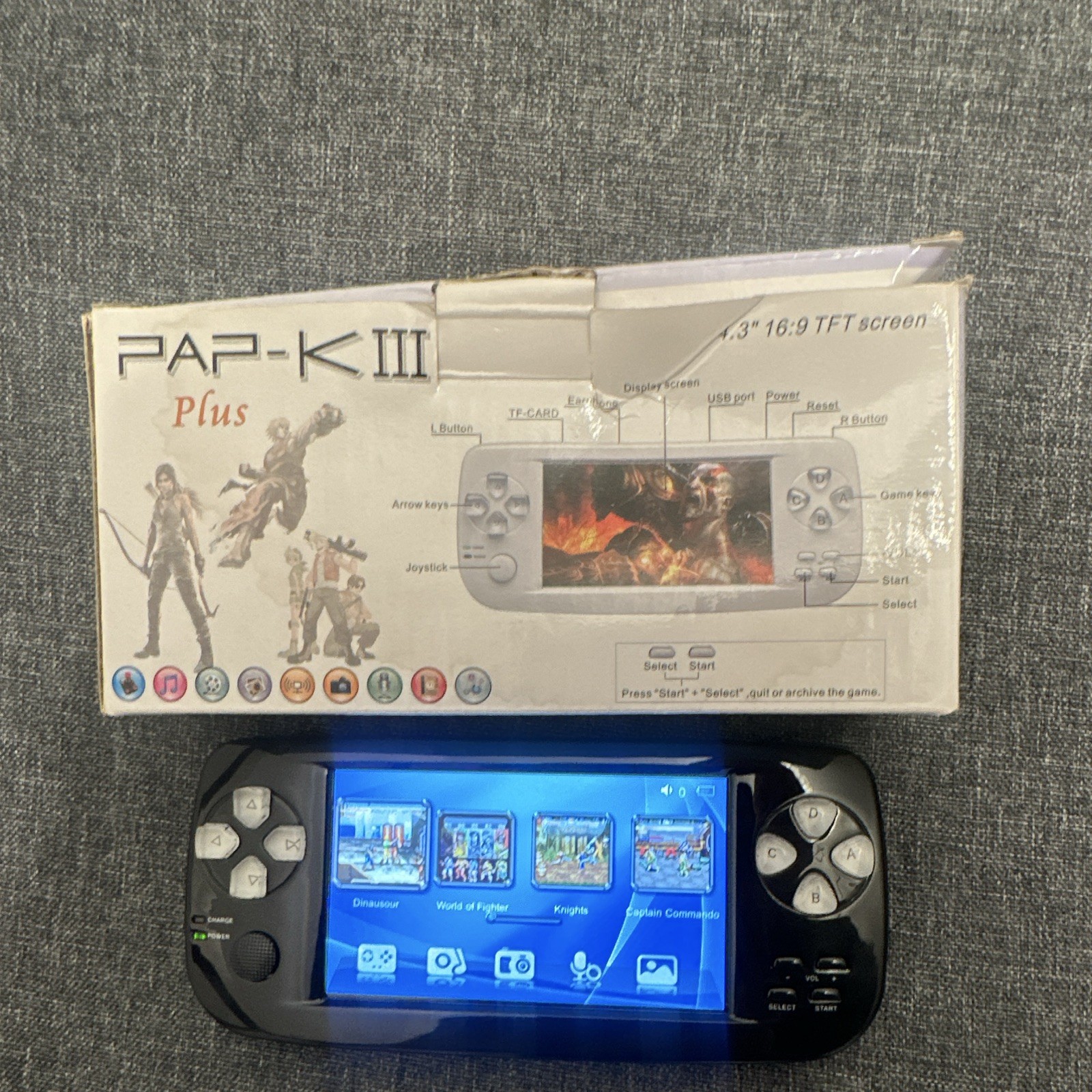 PAP-K III Plus 16GB 64-bit Handheld Game System Black TF Card Support Camera