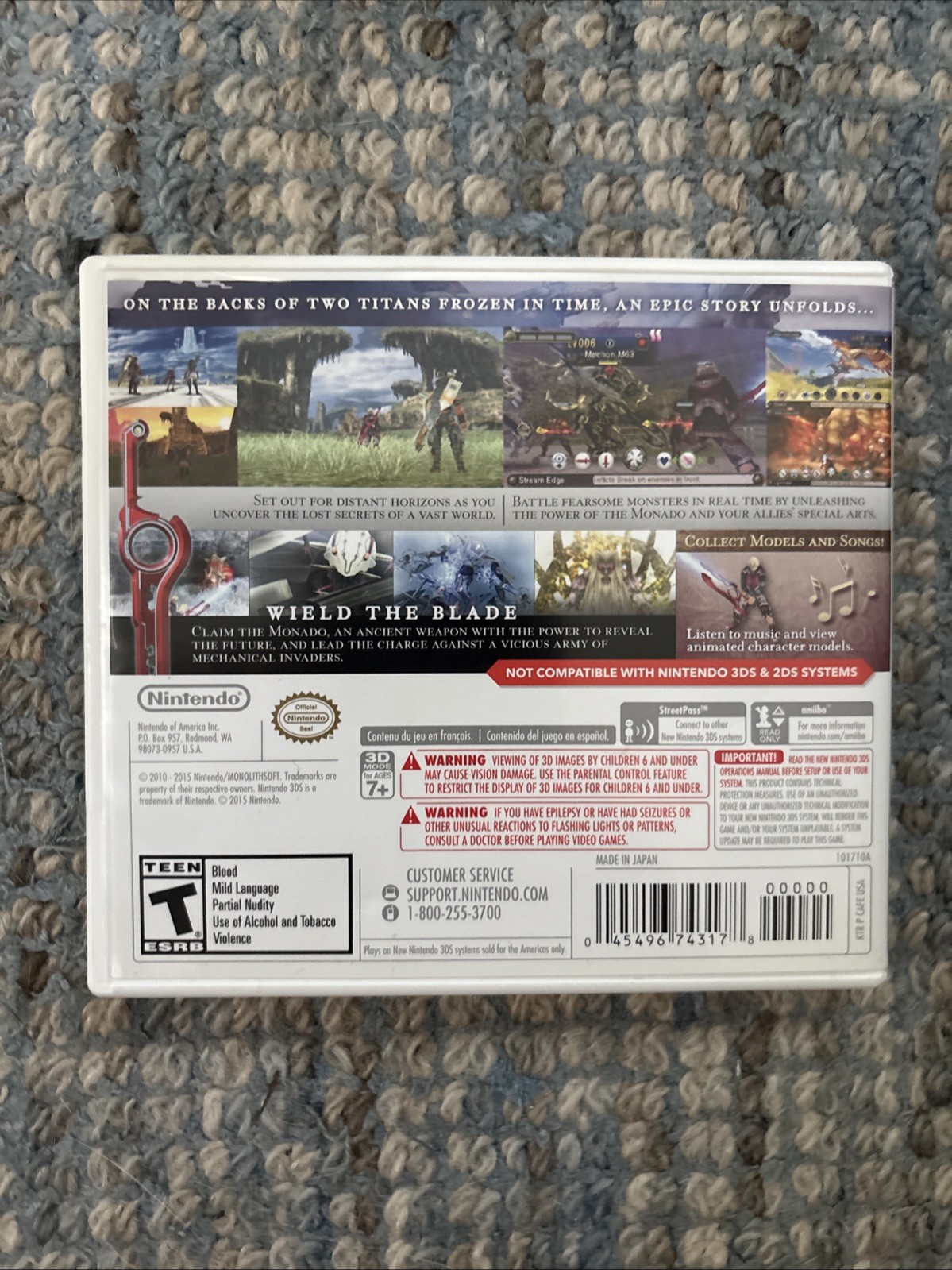 New Nintendo 3DS XL Black/Gray System and Xenoblade Chronicles 3D, C Description