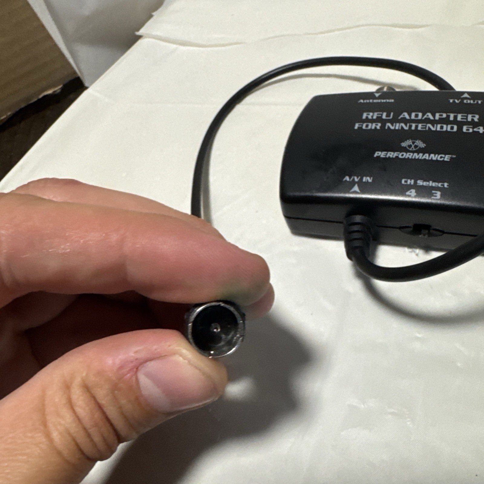 Performance RFU Adapter For Nintendo 64 Super SNES N64 P-067F AV Antenna TV Out