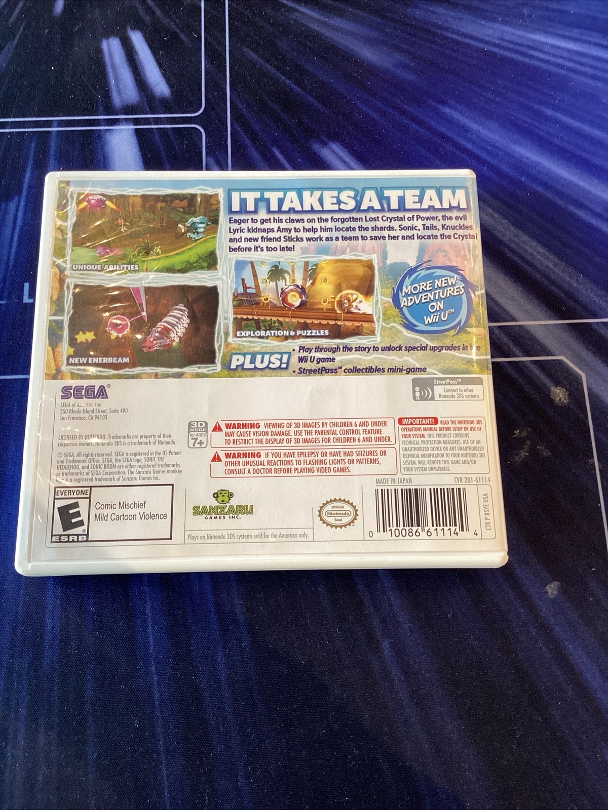 Sonic Boom: Shattered Crystal (Nintendo 3DS, 2014) With Manual