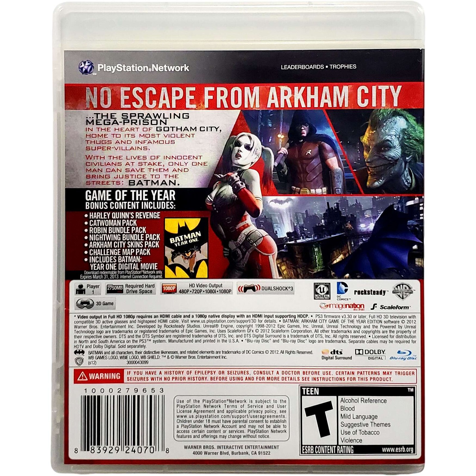 Batman Arkham City Game Of The Year – Sony Playstation 3 PS3 Pristine