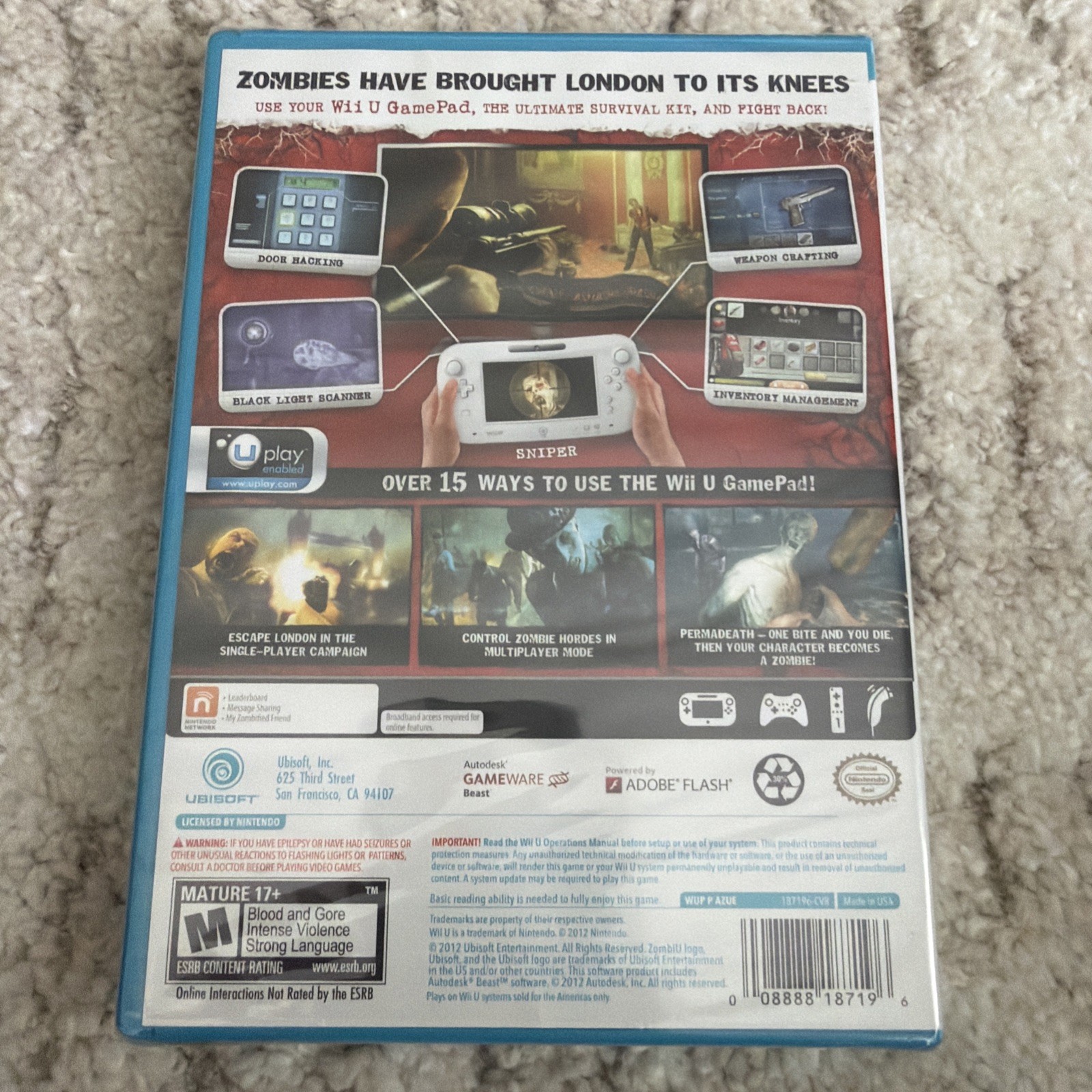 Nintendo Wii U ZombiU Zombi U BRAND NEW FACTORY SEALED AUTHENTIC MINT