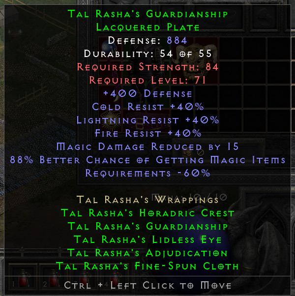 Full Tal Rasha Wrappings Set Sorceress Diablo 2 Resurrected D2R Ladder Season 8