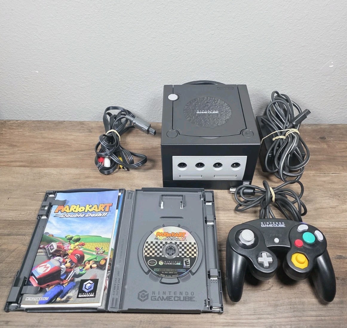 Nintendo GameCube Console Bundle Mario Kart Double Dash Set Black Tested Lot