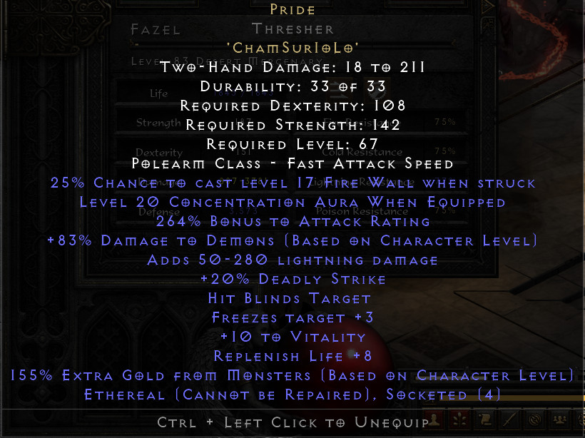 Custom Order – Diablo 2 Resurrected D2r non ladder runic talon