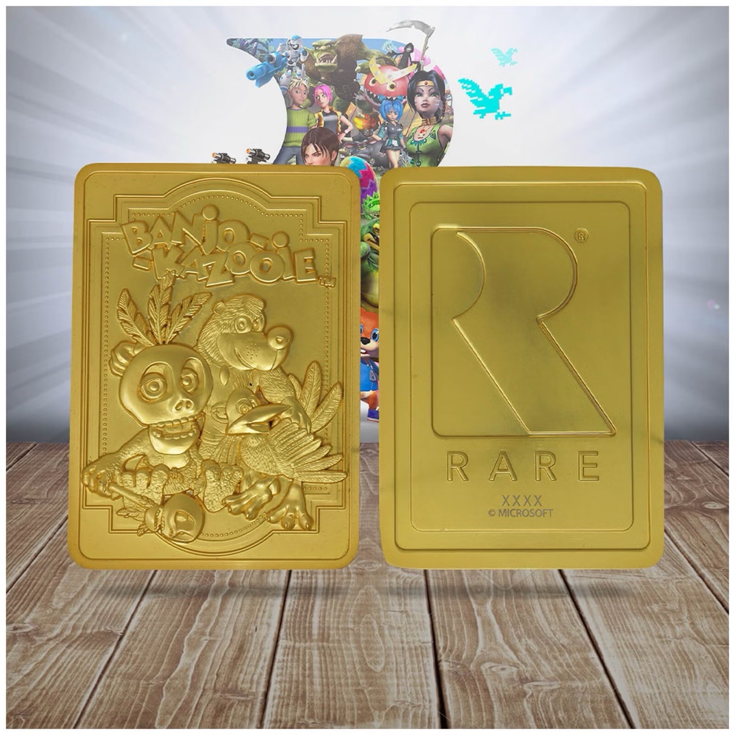 Banjo Kazooie 24k Gold Plated Ingot Limited Edition Dust Collectibles New
