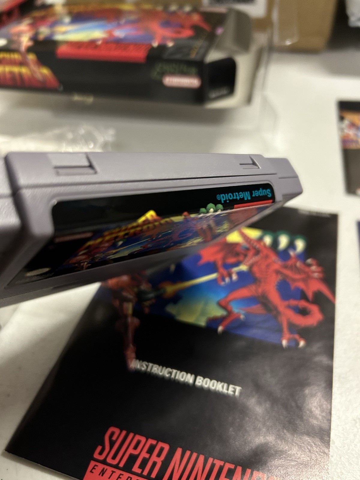 CLEAN Super Metroid SNES NINTENDO Complete In Box Authentic CIB W/Protector