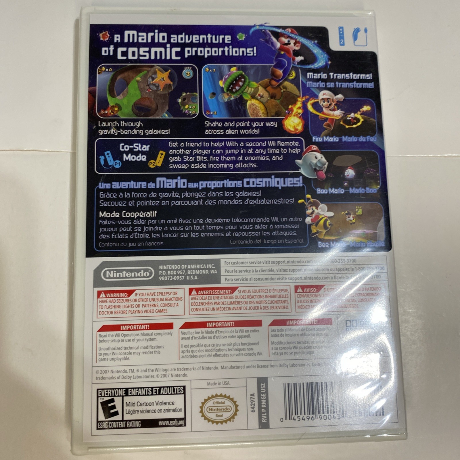 NOT mint Super Mario Galaxy Nintendo Wii New Factory Sealed w/shelf wear