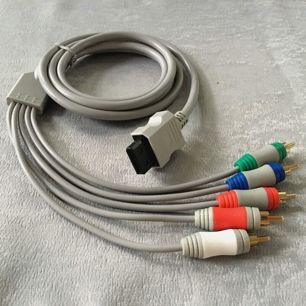 Component AV Cable for Wii / Wii U RGB Video Audio Red Blue Green Gold Plugs