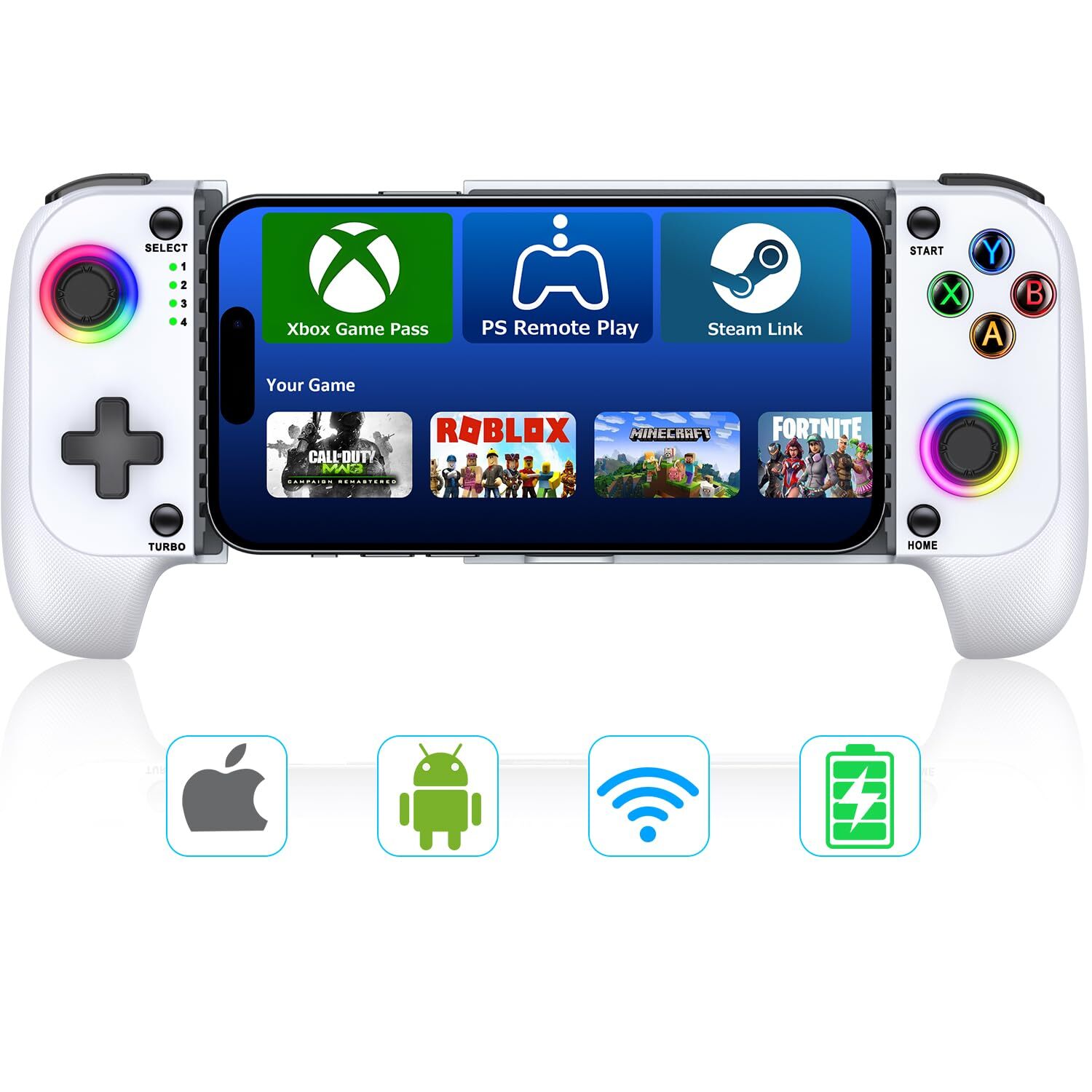 Wireless Phone Controller,Mobile Gaming Controller for iOS/Android Hall Effect