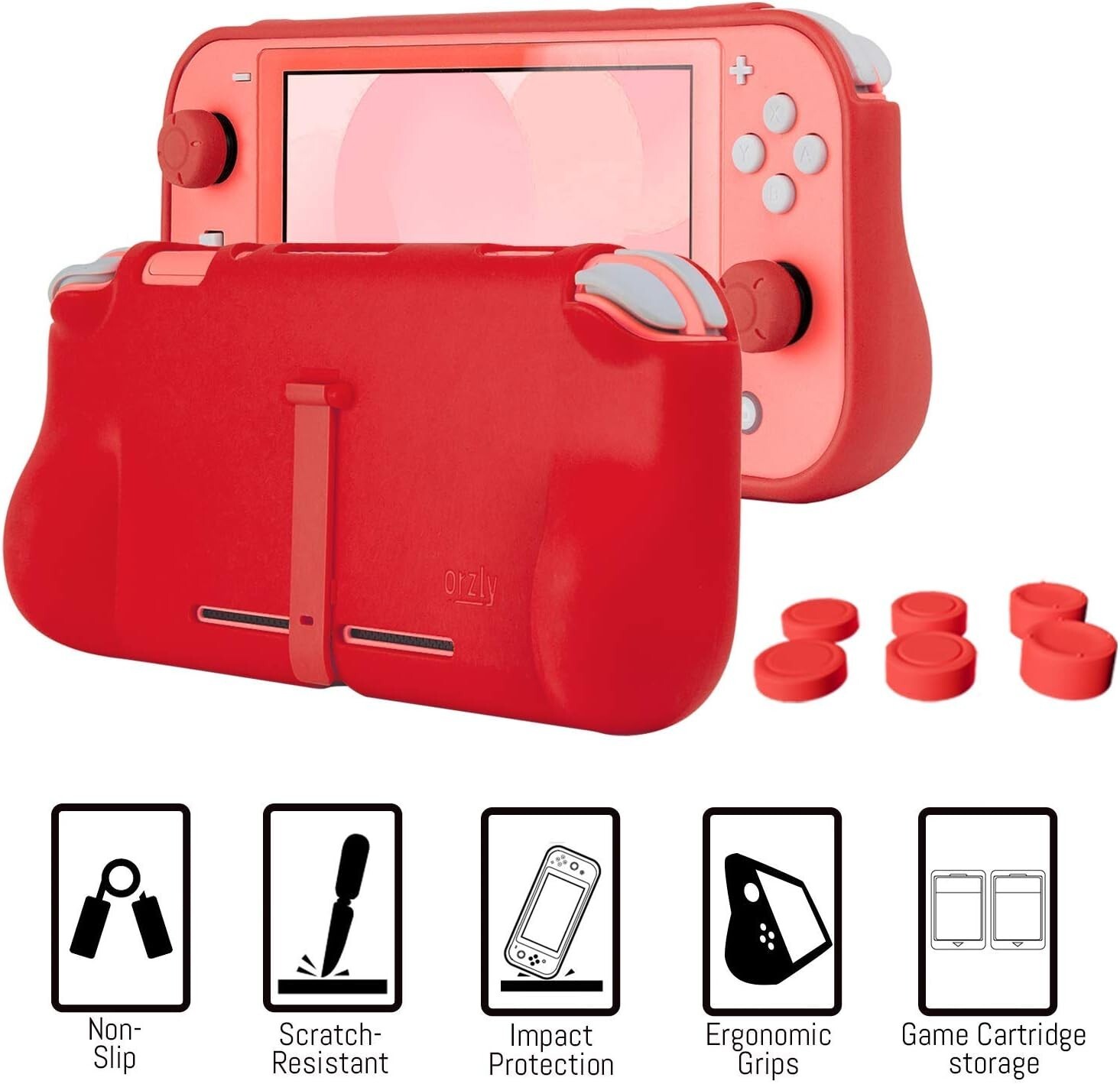 Nintendo Switch Lite Ultimate Essential Gaming Bundle Pack Red/White by Orzly