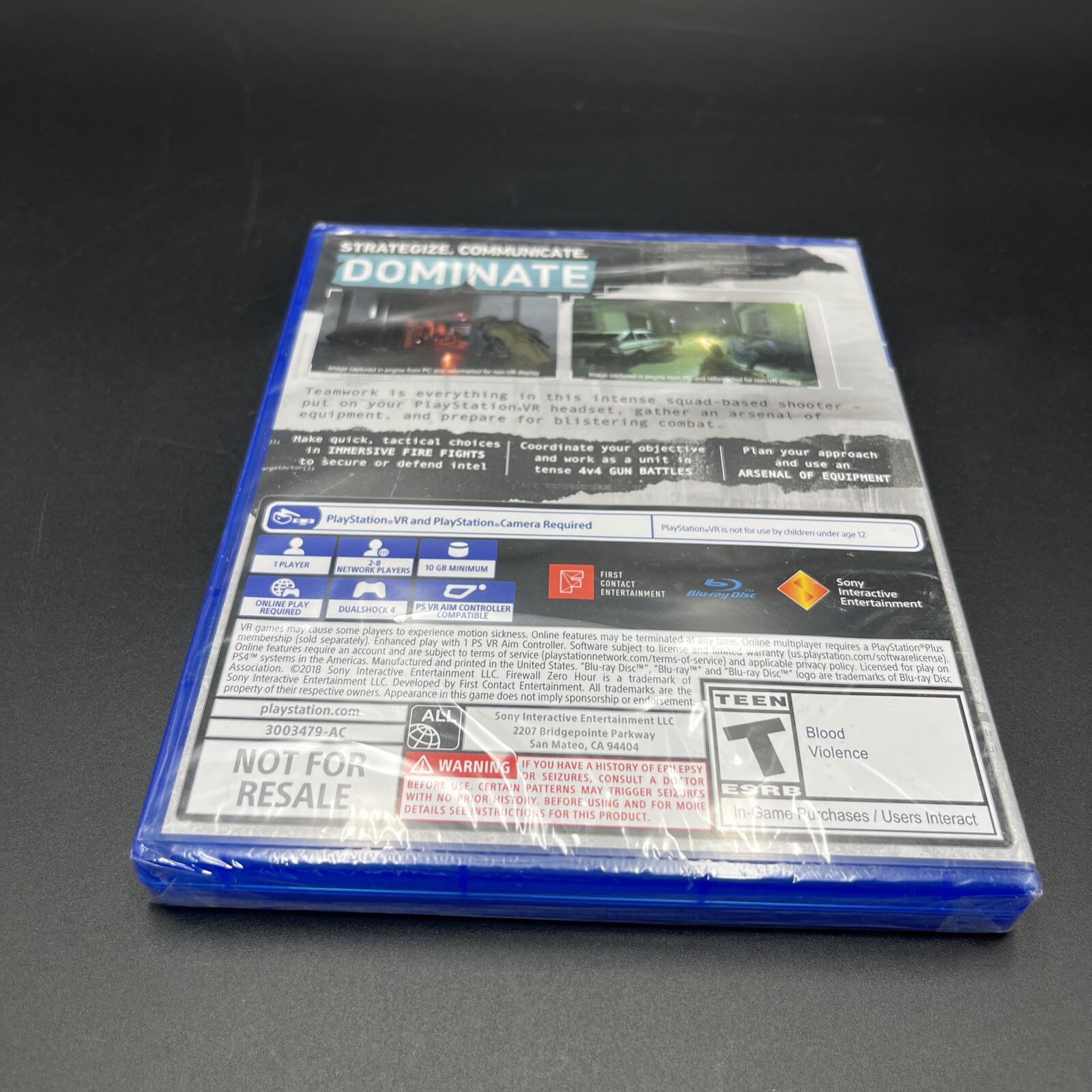 Firewall: Zero Hour VR (Sony PlayStation PS 4, 2018) Brand New and Sealed