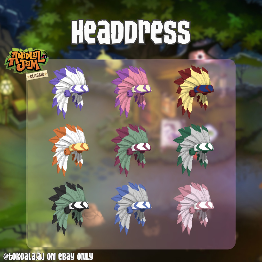 Animal Jam Classic AJC Rare Headdress / Headdresses (READ DESC before buying)
