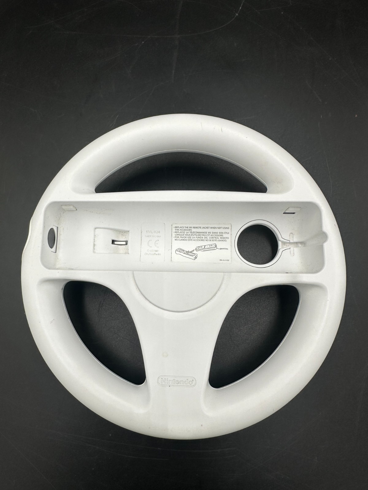 Nintendo Wii Mario Kart Racing Wheel White RVL-024 Steering Wheel OEM