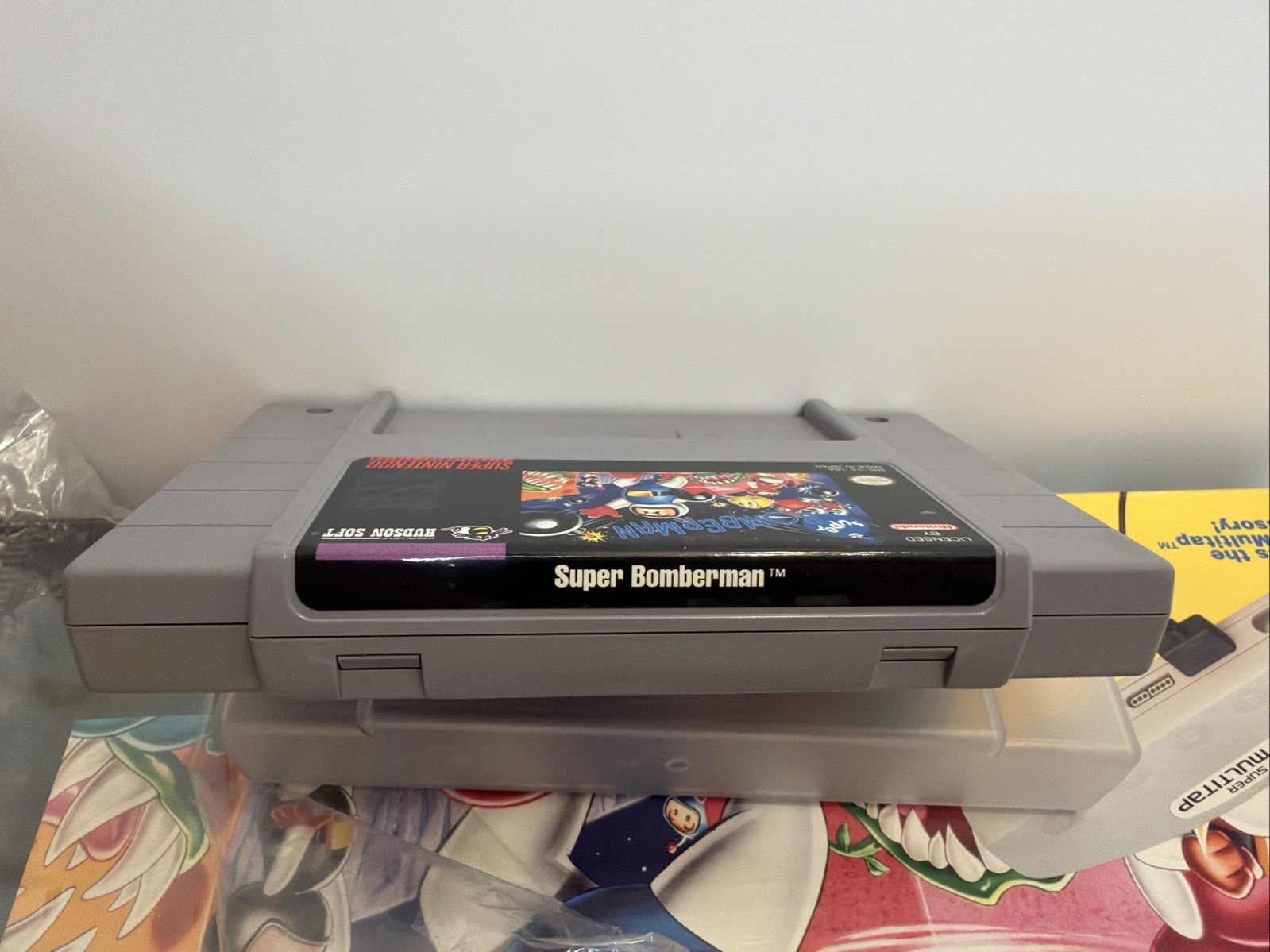 Super Bomberman Party Pak Big Box SNES Super Nintendo Game CIB Complete w/Tray