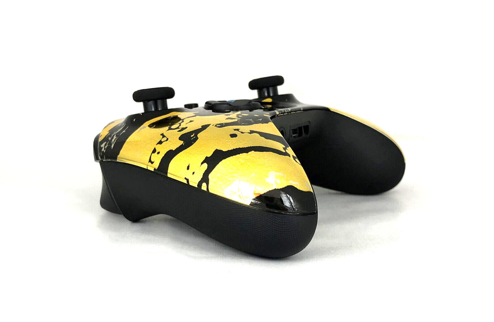 Custom Microsoft Xbox Series X / Controller – Glossy Chrome Gold Black Splatters