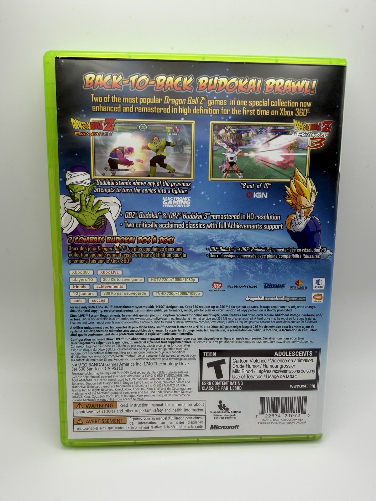 Dragon Ball Z: Budokai HD Collection (Microsoft Xbox 360, 2012) CIB Complete