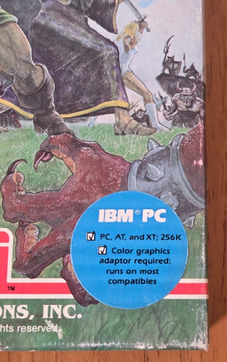 Phantasie SSI IBM PC Big Box Game 1987 Complete CIB 5.25″ Floppy Disk