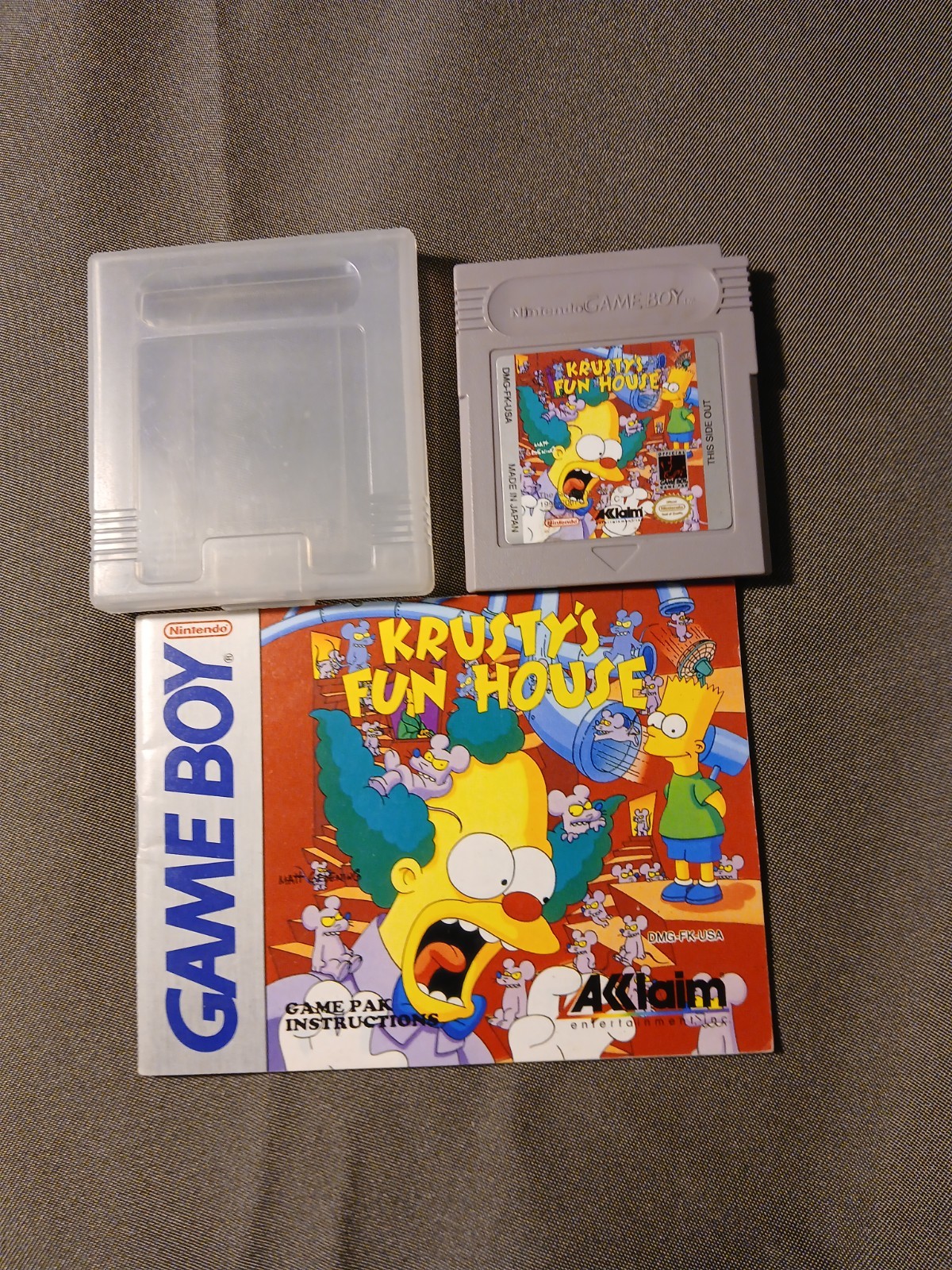The Simpsons Krusty’s Fun House Game Boy GB Authentic Tested w/ Manual Case