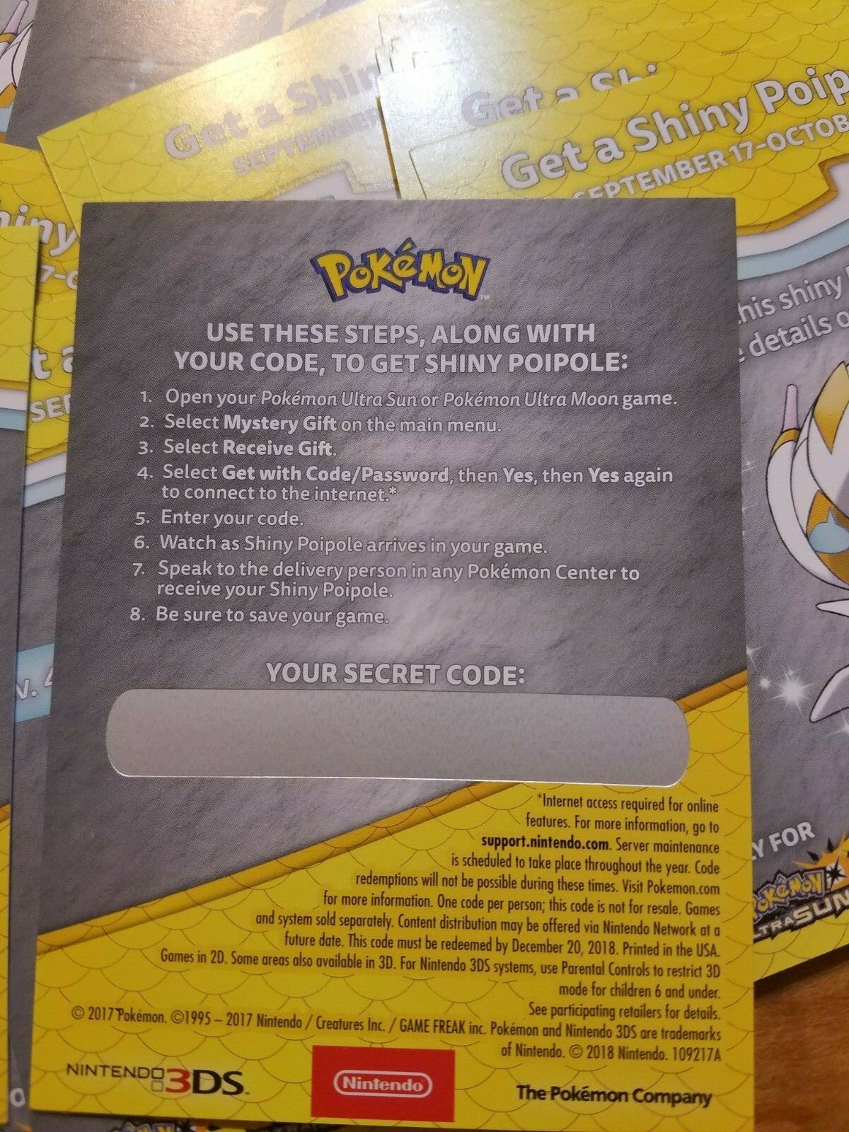 POKEMON Shiny Poipole Ultra Sun & Moon ONLY 36 Cards Code GameStop EXPIRED LOT