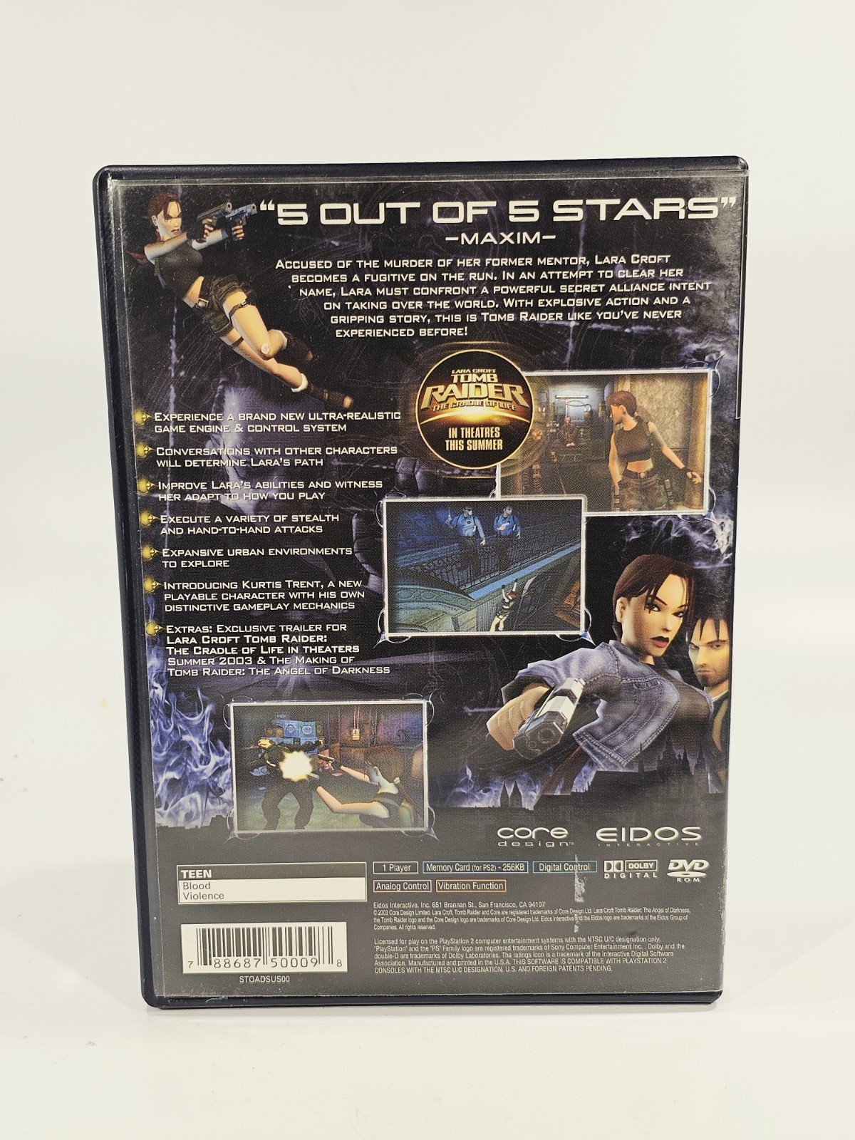 Lara Croft Tomb Raider The Angel of Darkness Sony PlayStation 2 PS2 Tested