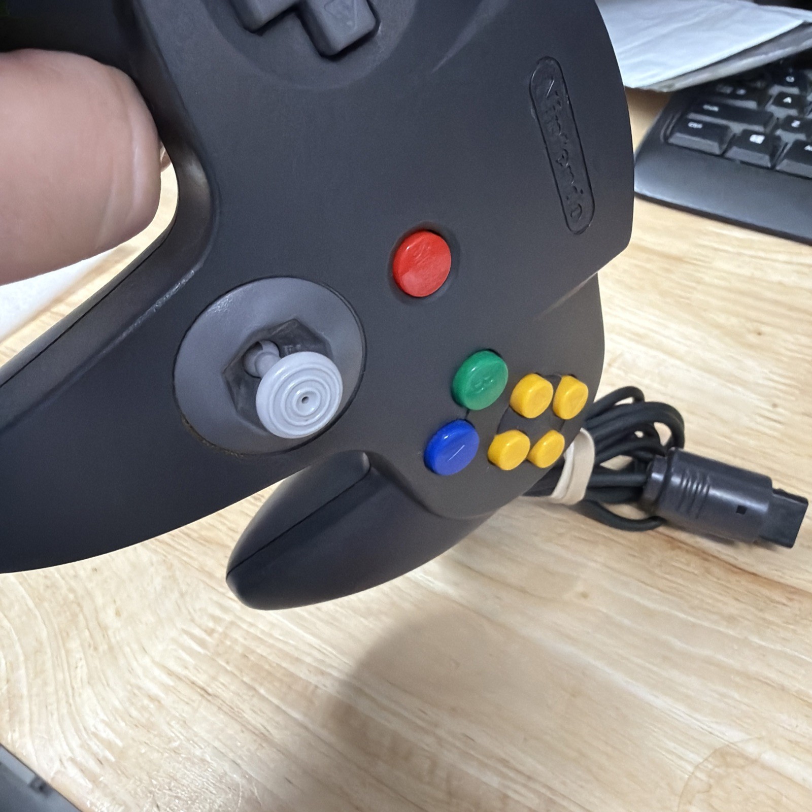 Official Nintendo 64 N64 Controller Black x Red 9/10 OEM Tight Stick WORKING 200