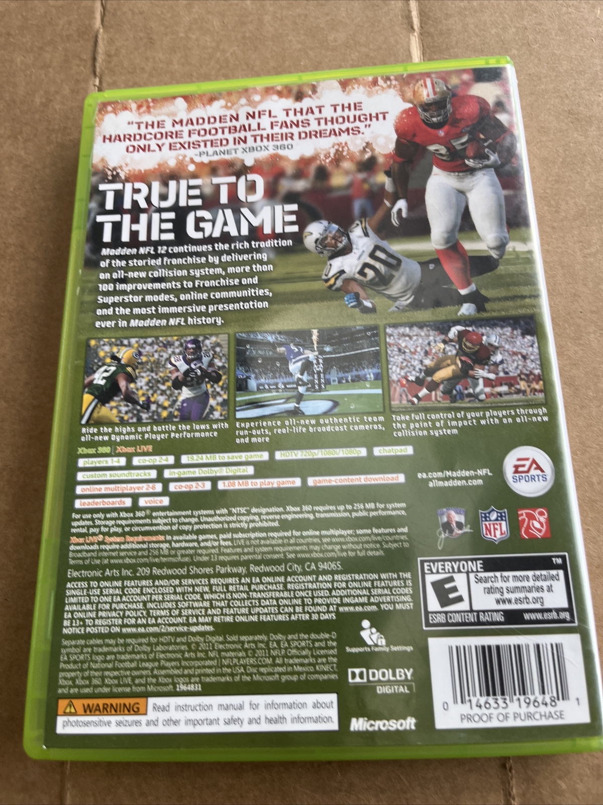Madden NFL 12 (Microsoft Xbox 360, 2011)