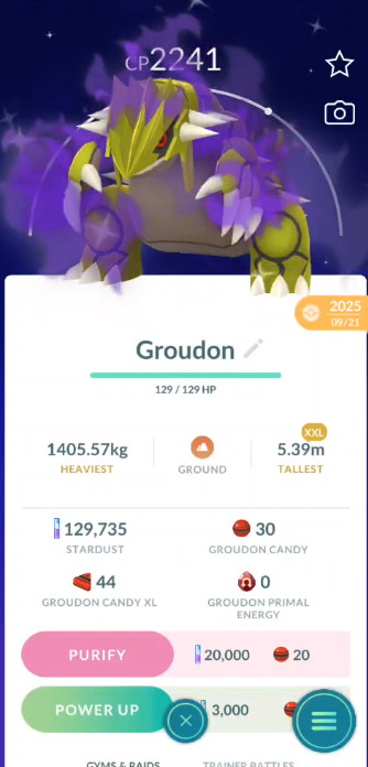 Pokemon ✨Shiny Groudon✨XXL✨Trade✨Go