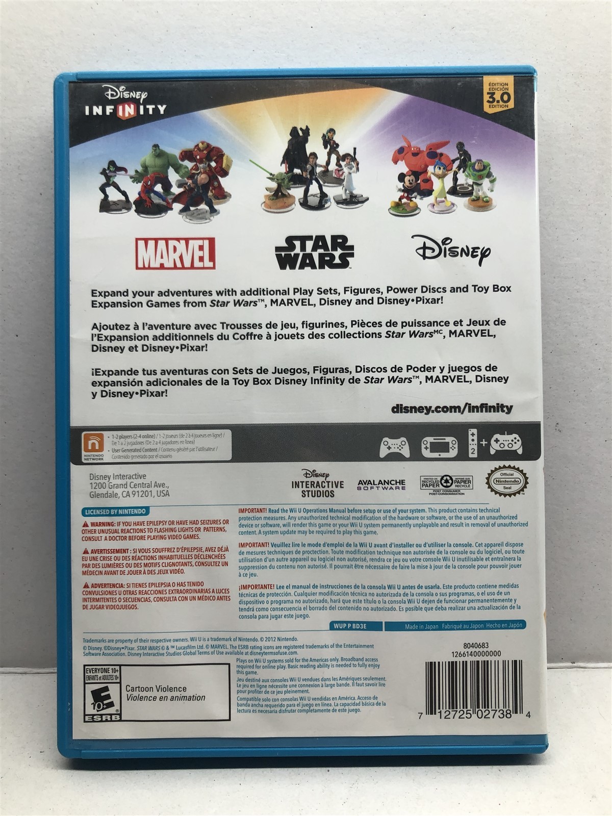 Disney Infinity (3.0 Edition) (Nintendo Wii U 2015) Complete Tested Working