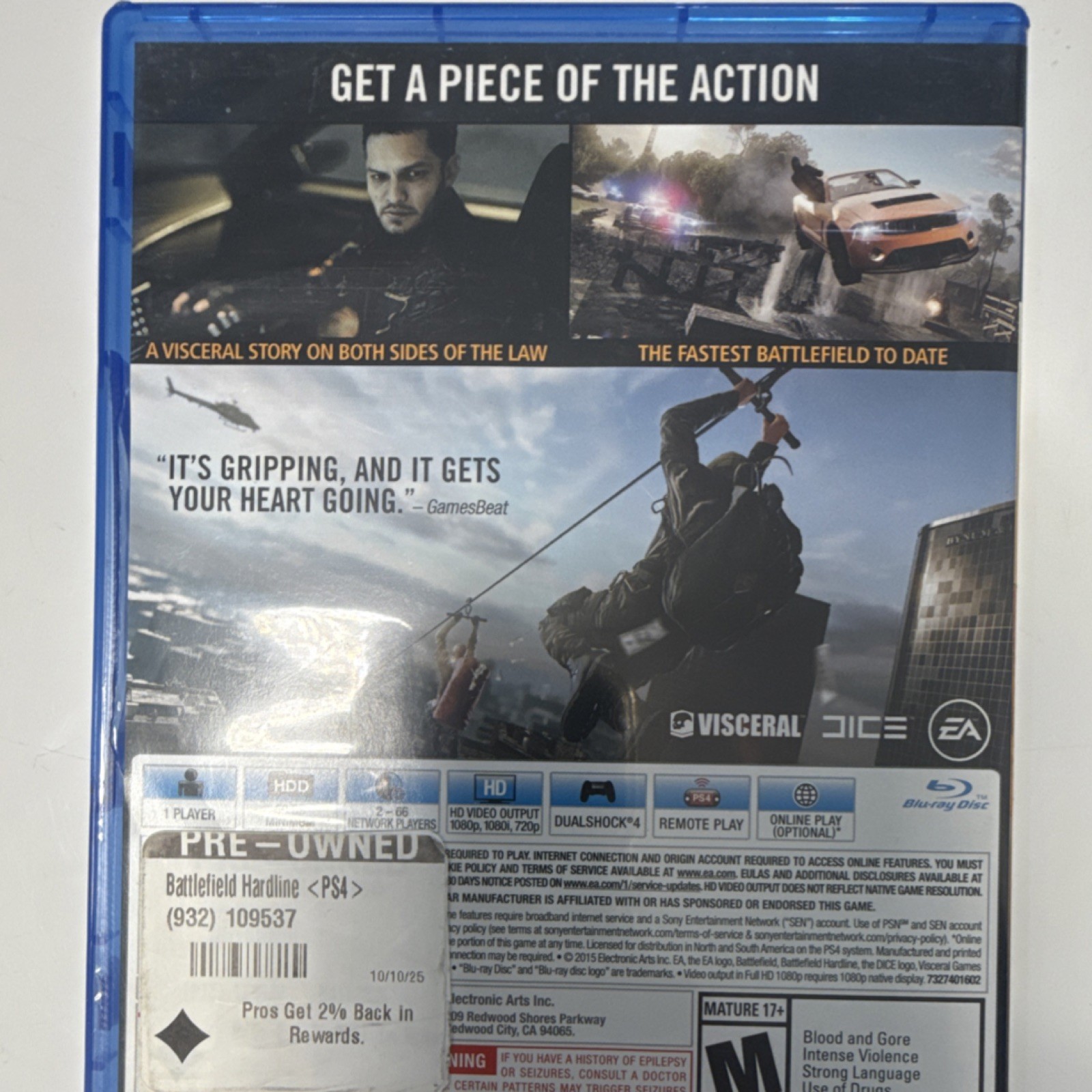 Electronic Arts Battlefield Hardline PS4 Multiplayer Online Playability Shooter