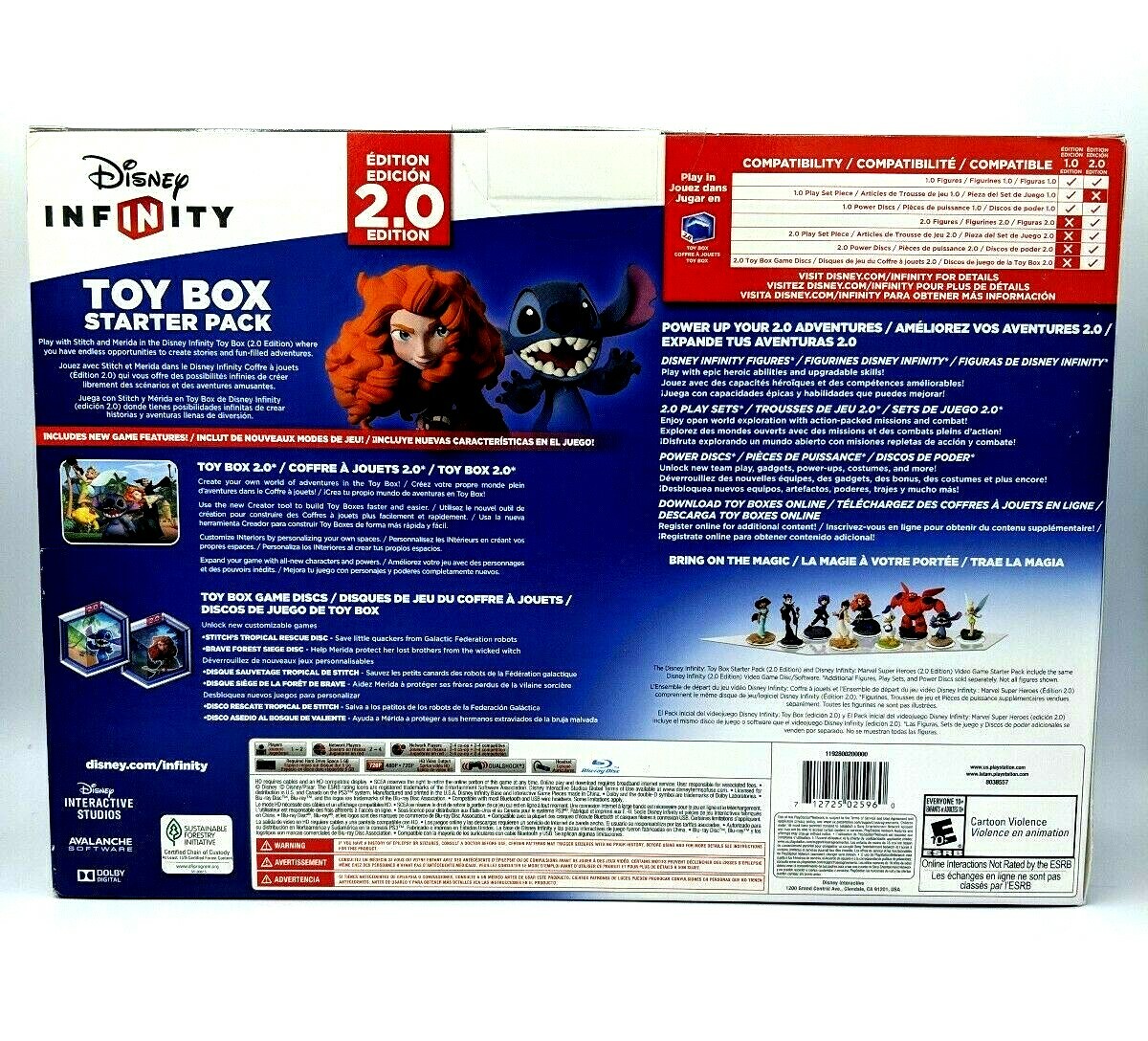 Disney infinity 2.0 Edition Toy Box Starter Pack Play station 3 Stitch & Merida