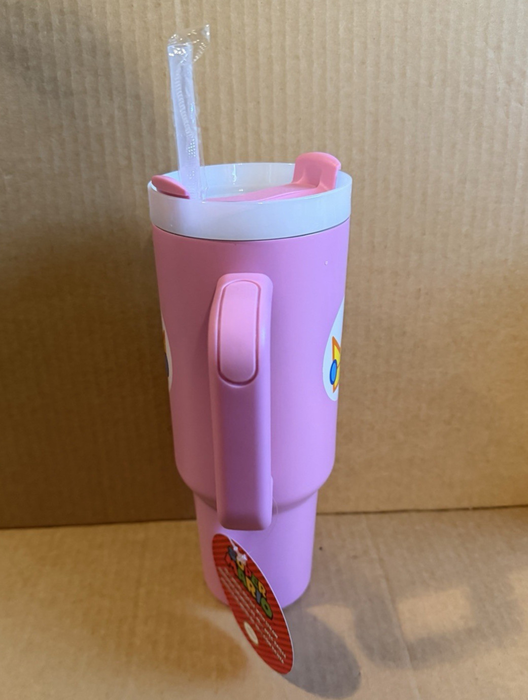 NEW Nintendo Super Mario Princess Peach Pink 40oz Tumbler