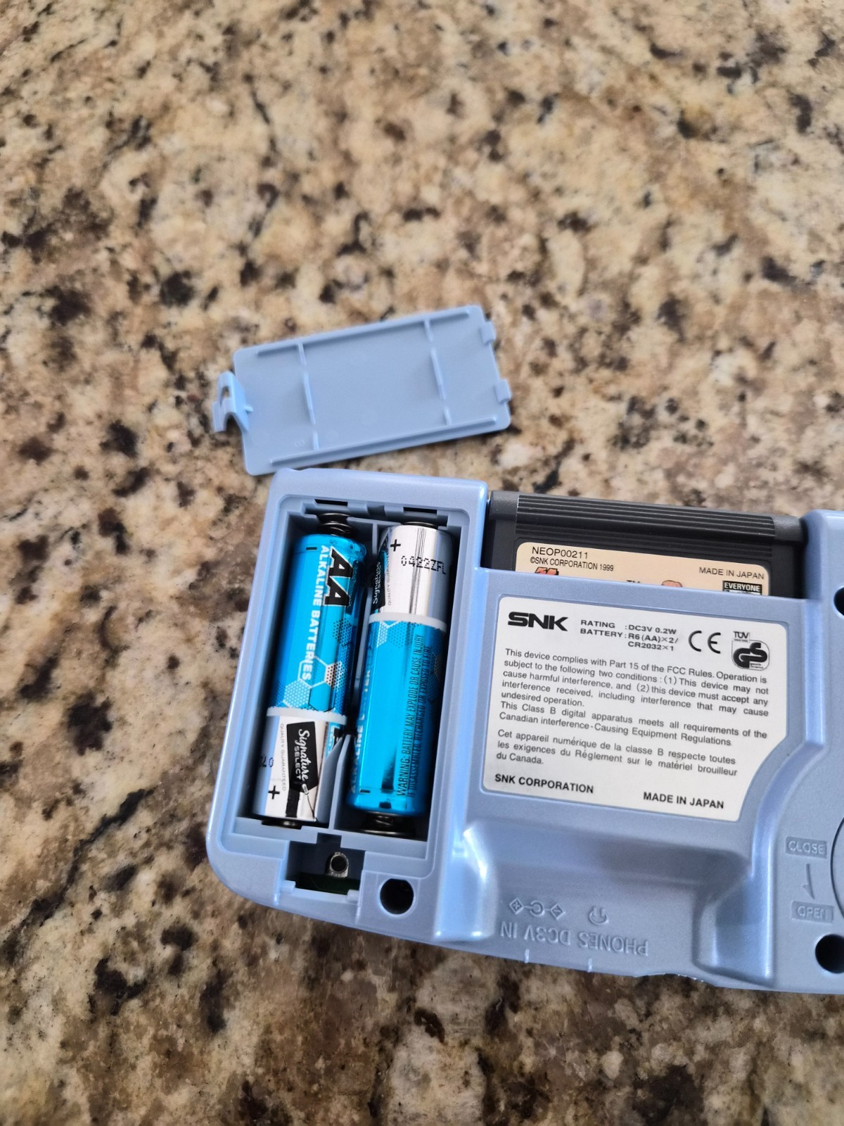 Neo Geo Pocket Color Blue Handheld Console Metal Slug 1st Mission Game Tested!